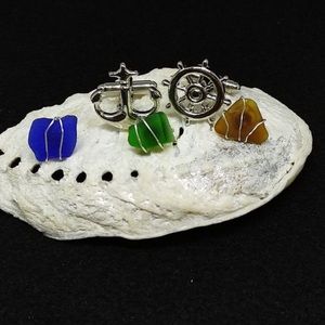 Stainless Steel Nautical Cufflinks/Tie Tack Trio